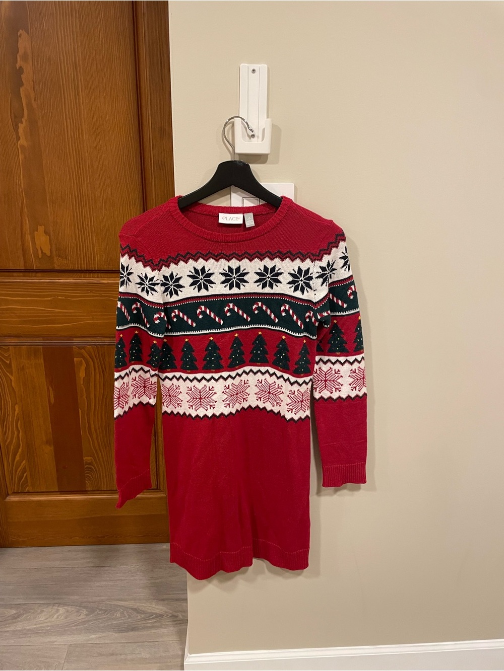 Place Red Fair Isle Long Sleeve Sweater Dress